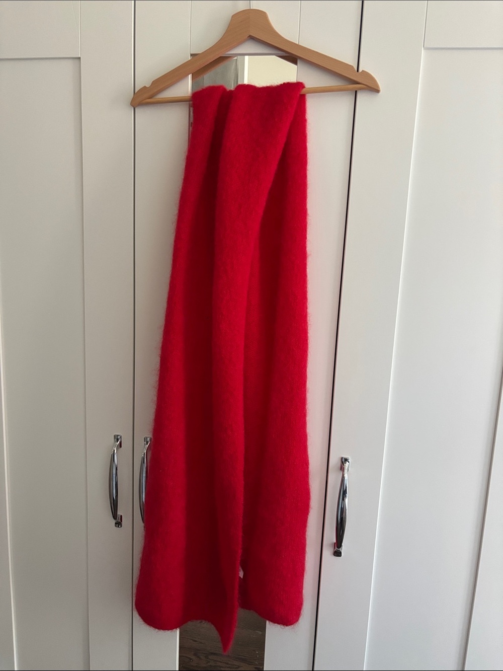 Luxurious Red Cozy Mohair Scarf